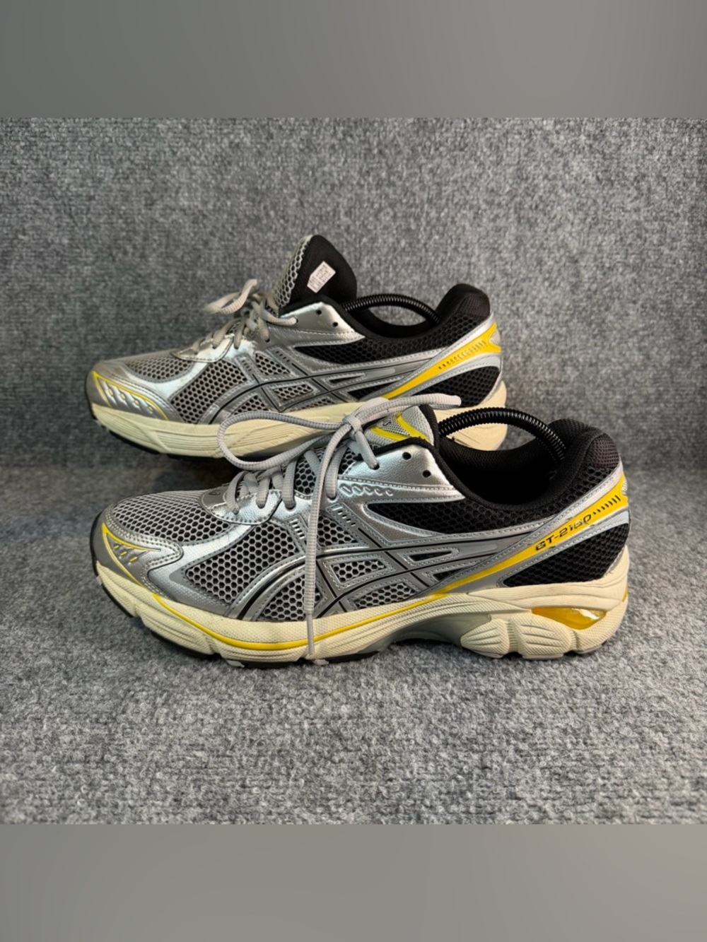 ASICS GT 2160 Gray Yellow Running Shoes Mens 11